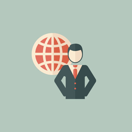 Global Business Icon  Flat Design  Vector のイラスト素材