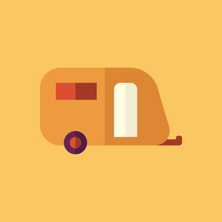 Trailer. Transportation Flat Icon. Vector Pictogram. EPS 10.のイラスト素材