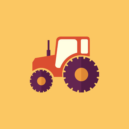 Tractor. Transportation Flat Icon. Vector Pictogram. EPS 10.のイラスト素材