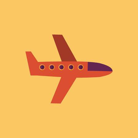 Aircraft. Transportation Flat Icon. Vector Pictogram. EPS 10.のイラスト素材