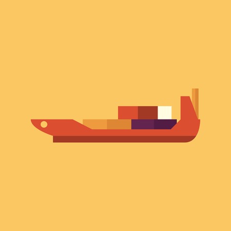 Ship. Transportation Flat Icon. Vector Pictogram. EPS 10.のイラスト素材