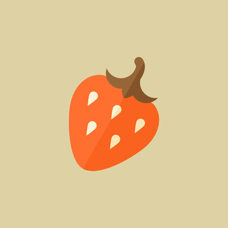 Strawberry. Food Flat Icon. Vector EPS 10.のイラスト素材