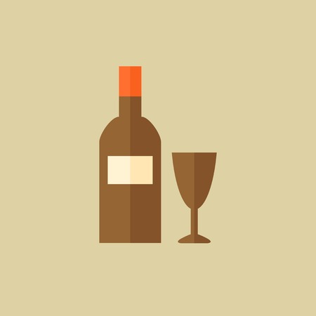 Wine. Drink Flat Icon. Vector EPS 10.のイラスト素材