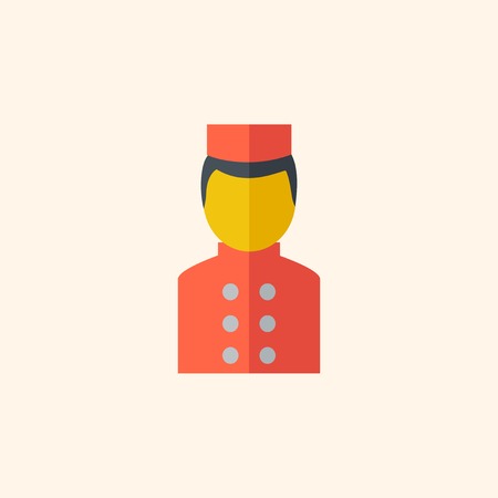 Bellboy. Travel Flat Icon with Shadow. Vector Pictogram.のイラスト素材