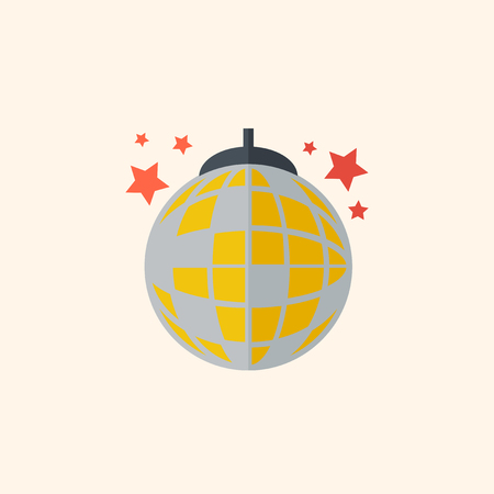 Disco Flat Icon with Shadow. Vector Pictogram.のイラスト素材