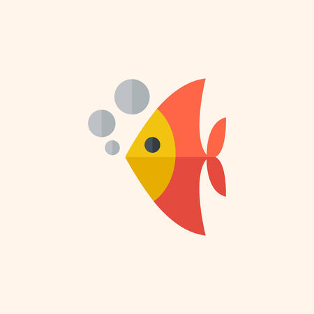 Fish. Flat Icon with Shadow. Vector Pictogram.のイラスト素材