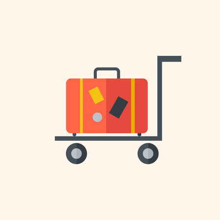 Luggage. Travel Flat Icon with Shadow. Vector Pictogram.のイラスト素材