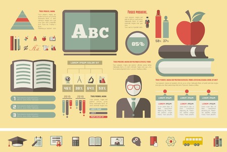 Education Infographic Elements plus Icon Set. Vector.のイラスト素材