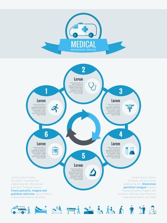 Medical Infographic Template. Vector Customizable Elements.のイラスト素材