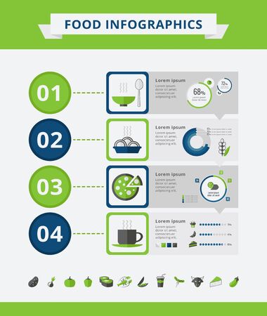 Food Infographic Template. Vector Customizable Elements.のイラスト素材