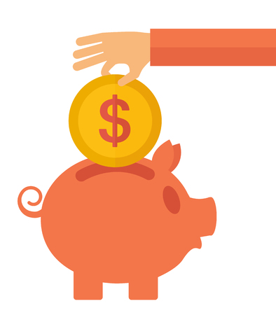Vector piggy bank concept in flat style.のイラスト素材