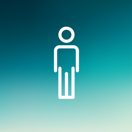 Man standing icon thin line for web and mobile, modern minimalistic flat design. Vector white icon on gradient  mesh background.のイラスト素材