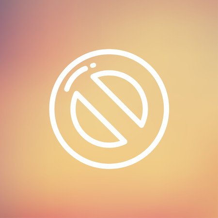 Not allowed icon thin line for web and mobile, modern minimalistic flat design. Vector white icon on gradient  mesh background.のイラスト素材