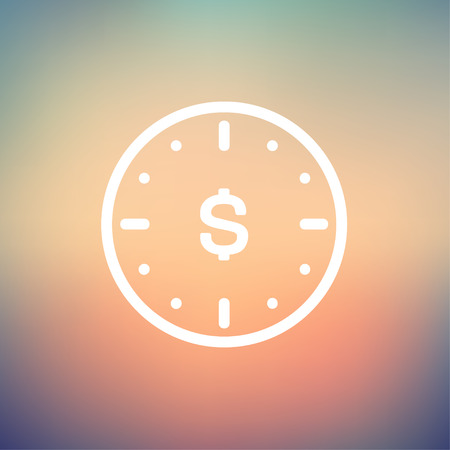 Business flat icon thin line for web and mobile, modern minimalistic flat design. Vector white icon on gradient  mesh background.のイラスト素材