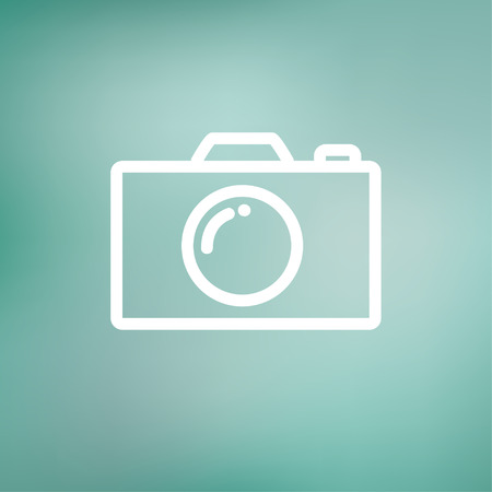 Camera icon thin line for web and mobile, modern minimalistic flat design. Vector white icon on gradient  mesh background.のイラスト素材