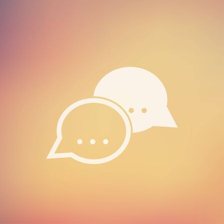 Two speech bubbles icon in flat style for web and mobile, modern minimalistic flat design. Vector...