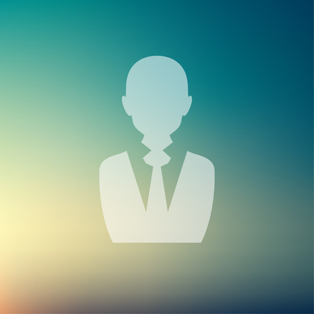 Businessman icon in flat style for web and mobile, modern minimalistic flat design. Vector white icon on gradient mesh backgroundのイラスト素材