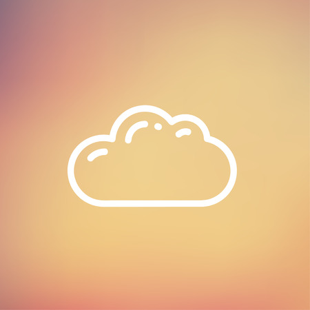 Cloud icon thin line for web and mobile, modern minimalistic flat design. Vector white icon on gradient mesh background.のイラスト素材