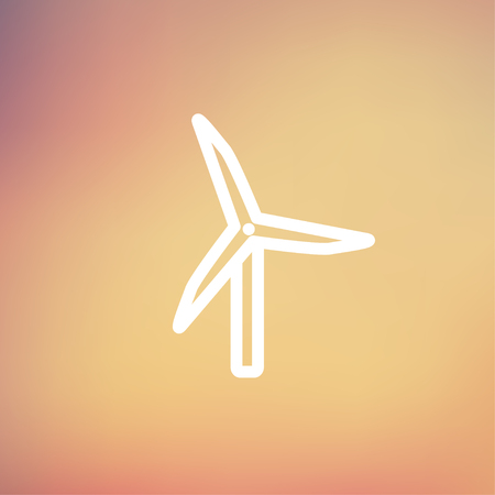 Windmill icon thin line for web and mobile, modern minimalistic flat design. Vector white icon on gradient mesh background.のイラスト素材