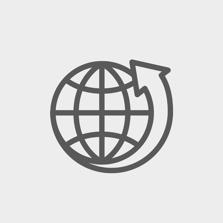 Earth design icon thin line for web and mobile, modern minimalistic flat design. Vector dark grey icon on light grey background.のイラスト素材