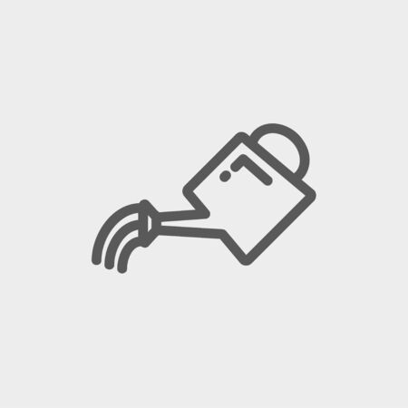 Watering can icon thin line for web and mobile, modern minimalistic flat design. Vector dark grey icon on light grey background.のイラスト素材