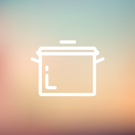 Casserole icon thin line for web and mobile, modern minimalistic flat design. Vector white icon on gradient mesh background.のイラスト素材