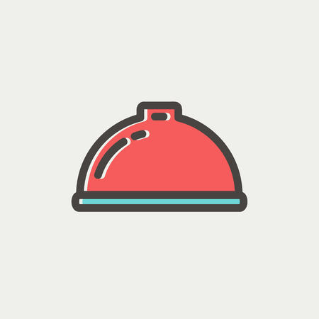 Food serving tray icon thin line for web and mobile, modern minimalistic flat design. Vector icon with dark grey outline and offset colour on light grey background.のイラスト素材