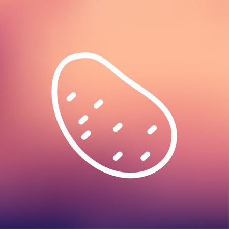 Potato icon thin line for web and mobile, modern minimalistic flat design. Vector icon with dark grey outline and offset colour on light grey background.のイラスト素材