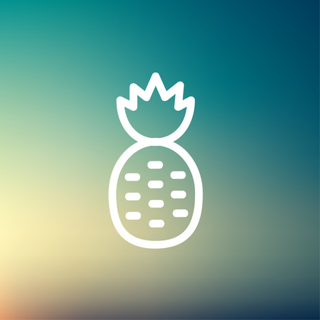 Pineapple icon thin line for web and mobile, modern minimalistic flat design.のイラスト素材