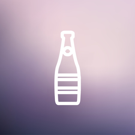 Champagne icon thin line for web and mobile, modern minimalistic flat design. Vector white icon on gradient mesh background.のイラスト素材