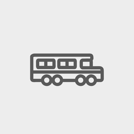 School bus icon thin line for web and mobile, modern minimalistic flat design. Vector dark grey icon on light grey background.のイラスト素材