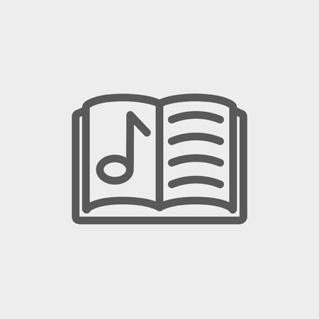 Musical book icon thin line for web and mobile, modern minimalistic flat design. Vector dark grey icon on light grey background.のイラスト素材