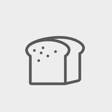 Small size loaf of bread icon thin line for web and mobile, modern minimalistic flat design. Vector dark grey icon on light grey background.のイラスト素材