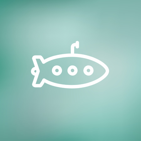 Submarine icon thin line for web and mobile, modern minimalistic flat design. Vector white icon on gradient mesh background.のイラスト素材