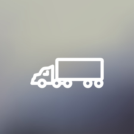 Delivery truck icon thin line for web and mobile, modern minimalistic flat design. Vector white icon on gradient mesh background.のイラスト素材