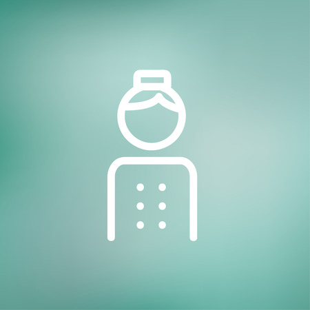 Bellboy icon thin line for web and mobile, modern minimalistic flat design. Vector white icon on gradient mesh background.のイラスト素材