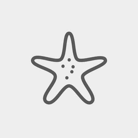 Starfish icon thin line for web and mobile, modern minimalistic flat design. Vector dark grey icon on light grey background.のイラスト素材