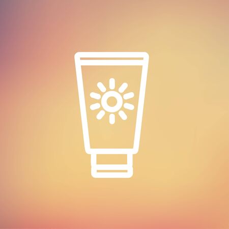 Summer beach glass icon thin line for web and mobile, modern minimalistic flat design. Vector white icon on gradient mesh background.のイラスト素材