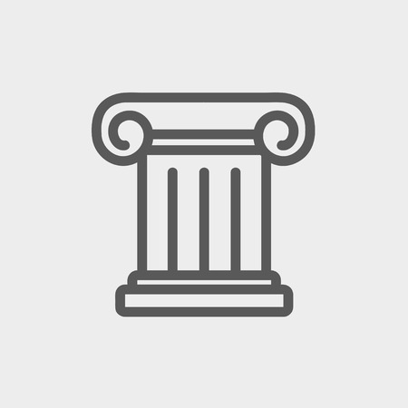 Ancient wall icon thin line for web and mobile, modern minimalistic flat design. Vector dark grey icon on light grey background.のイラスト素材