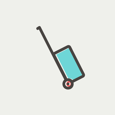 Luggage carrier icon thin line for web and mobile, modern minimalistic flat design. Vector icon with dark grey outline and offset colour on light grey background.のイラスト素材