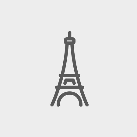 Paris Tower icon thin line for web and mobile, modern minimalistic flat design. Vector dark grey icon on light grey background.のイラスト素材