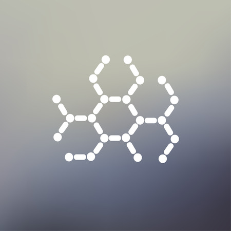 DNA molecule icon thin line for web and mobile, modern minimalistic flat design. Vector white icon on gradient mesh background.のイラスト素材