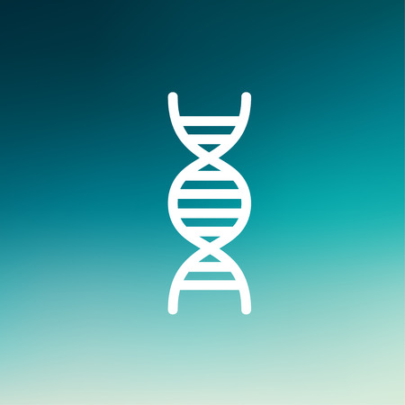DNA icon thin line for web and mobile, modern minimalistic flat design. Vector white icon on gradient mesh background.のイラスト素材