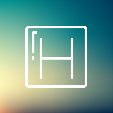 Hospital icon thin line for web and mobile, modern minimalistic flat design. Vector white icon on gradient mesh background.のイラスト素材