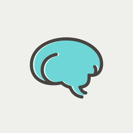 Human brain icon thin line for web and mobile, modern minimalistic flat design. Vector icon with dark grey outline and offset colour on light grey background.のイラスト素材