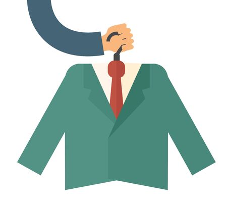 A premium suit with tie. A contemporary style. Vector flat design illustration with isolated white background. square layoutのイラスト素材