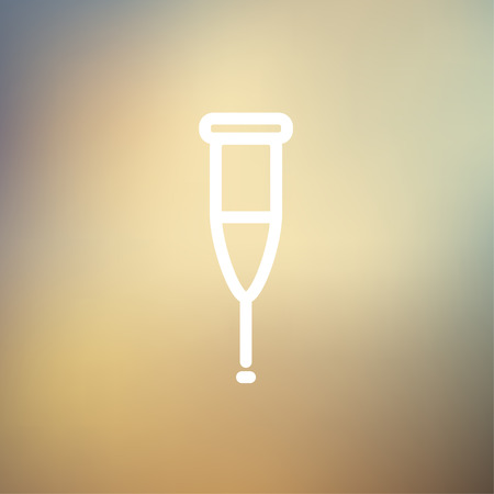 Crutch icon thin line for web and mobile, modern minimalistic flat design. Vector white icon on gradient mesh background.のイラスト素材
