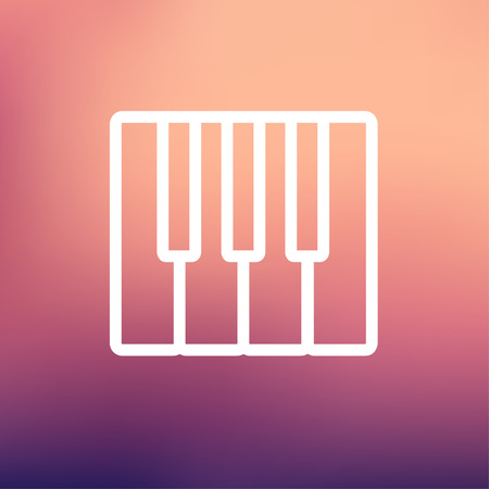 Piano keys icon thin line for web and mobile, modern minimalistic flat design. Vector white icon on gradient mesh background.のイラスト素材