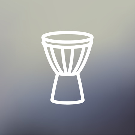 Timpani icon thin line for web and mobile, modern minimalistic flat design. Vector white icon on gradient mesh background.のイラスト素材