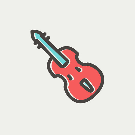 Cello icon thin line for web and mobile, modern minimalistic flat design. Vector icon with dark grey outline and offset colour on light grey background.のイラスト素材
